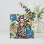 QUINTON ~ Carte d'anniversaire ~ Pirate ~ (Debout devant)