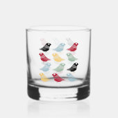 Quirky Abstract Birds Mid Century Danish Modern Whisky Glas (Voorkant)