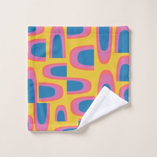 Quirky Abstracte geometrische vormen in helder gee Bad Handdoek (Wasdoekje)