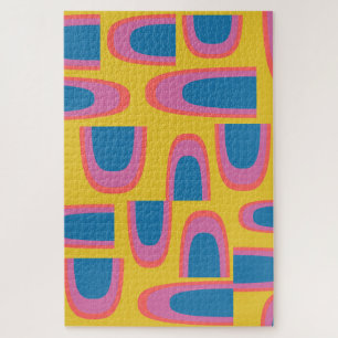 Quirky Abstracte geometrische vormen in helder gee Legpuzzel