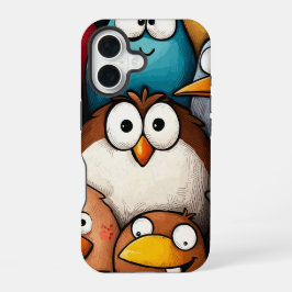 Quirky Bird Squad Anime Telefoonhoes iPhone 16 Hoesje