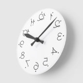 Quirky Black and White With Large Reversed Numbers Ronde Klok (Hoek)