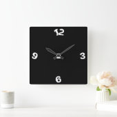 Quirky Black en White> wandklok Vierkante Klok (Huis)