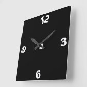 Quirky Black en White> wandklok Vierkante Klok (Hoek)