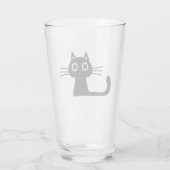 Quirky Black Kitty Cat | Fun Feline Beverage Glass Glas (Achterkant)