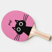 Quirky Black Kitty Cat| Funny Feline Tafeltennisbatje (Zijkant)