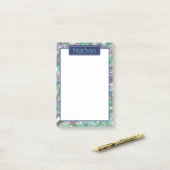 Quirky Blue Green Paperclips op maat Post-it® Notes (Op bureau)