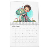 Quirky Boy & Dinosaur Cartoon Kalender (Jan 2026)