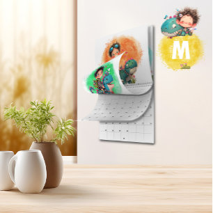 Quirky Boy & Dinosaur Cartoon Kalender