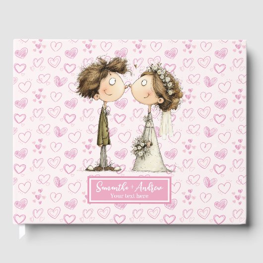 Quirky Bride Groom livre d'invité personnalisé (Recto)