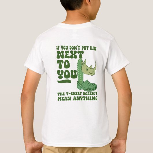 Quirky Cactus Rhino Croc Funny T-Shirt Design (Dos)