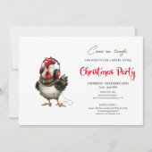 Quirky Chickens Red Green Holiday Party Invitation (Devant)