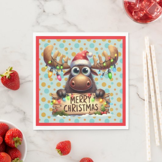 Quirky Christmas Moose Servet (Insitu)