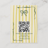 Quirky Citrus Hand-Drawn Bow Jewelry Earring Visitekaartje (Achterkant)