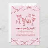 Quirky Cocktail Christmas Party Invitation Kaart (Voorkant / Achterkant)