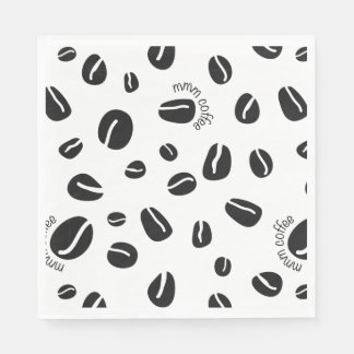 Quirky Coffee Beans "Mmm Coffee" Paper Napkins Servet