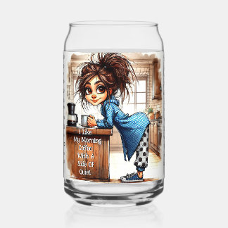 Quirky Coffee Lady Side of Quiet Drinkware Set Blikvorm Glas