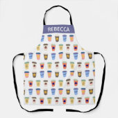 Quirky Coffee Lovers Take-Away Cups Personalized Schort (Voorkant)