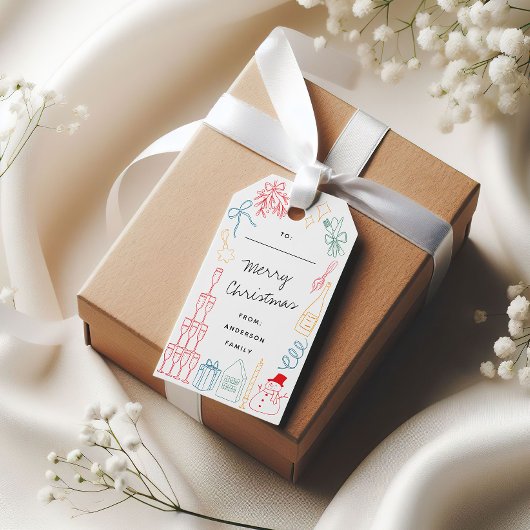 Quirky Colorful Christmas Hand drawn Doodle  Cadeaulabel