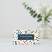 Quirky Colorful Floral Pattern Visitekaartje (Staand voorkant)