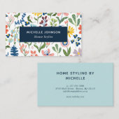 Quirky Colorful Floral Pattern Visitekaartje (Voorkant / Achterkant)