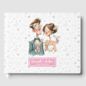 Quirky Couple Aquarelle Mariage Livre d'invité Fun (Recto)