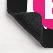 Quirky Cow Patch Pattern Pink Monogram Muismat (Hoek)