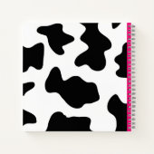 Quirky Cow Patch Pattern Pink Monogram Notitieboek (Achterkant)