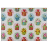 Quirky Cupcakes Glass Cutting Board 15 x 11 inch Snijplank (Voorkant)