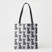 Quirky Cute Fluffy Chihuahua Puppy Pattern Draagtas (Voorkant)
