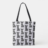 Quirky Cute Fluffy Chihuahua Puppy Pattern Draagtas (Achterkant)