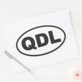 Quirky Dog Lady Ovale Sticker (Envelop)