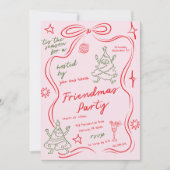 Quirky Doodle Christmas Friendmas Party Invitation (Devant)