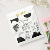 Quirky Doodle Shapes Script Wedding Bedankzakje (Gezegeld)