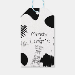 Quirky Doodle Shapes Script Wedding Cadeaulabel