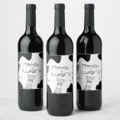 Quirky Doodle Shapes Script Wedding Wijn Etiket (Flessen)