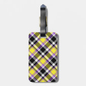 Quirky Eclectische Boho Nonbinary Plaid Pride Vlag Bagagelabel (Achterkant verticaal)