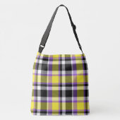 Quirky Eclectische Boho Nonbinary Plaid Pride Vlag Crossbody Tas (Achterkant)