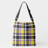 Quirky Eclectische Boho Nonbinary Plaid Pride Vlag Crossbody Tas (Voorkant)
