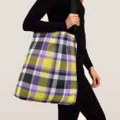 Quirky Eclectische Boho Nonbinary Plaid Pride Vlag Crossbody Tas (Dichtbij)
