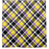 Quirky Eclectische Boho Nonbinary Plaid Pride Vlag Douchegordijn (Voorkant)