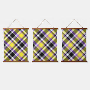 Quirky Eclectische Boho Nonbinary Plaid Pride Vlag Hangend Wandkleed