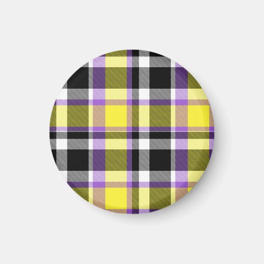 Quirky Eclectische Boho Nonbinary Plaid Pride Vlag Magneet (Voorkant)