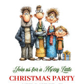 Quirky Family Holiday Party Printable Invitation