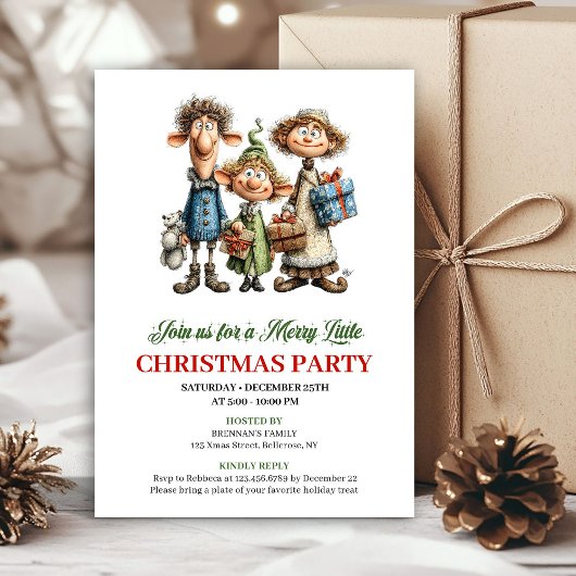 Quirky Family Holiday Party Printable Invitation