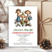 Quirky Family Holiday Party Printable Invitation Kaart