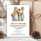 Quirky Family Modern Watercolor Holiday Invitation