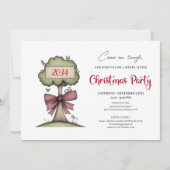Quirky festive tree watercolor holiday invitation (Devant)