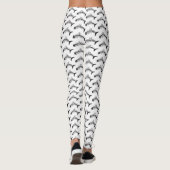 Quirky Fish Bone Black en White Pattern Leggings (Achterkant)