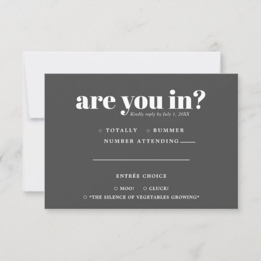 Quirky Fun Wedding RSVP | 70s Typografie Aankondiging (Voorkant)